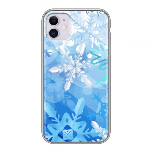 Дизайнерский силиконовый чехол для Iphone 11 Снежинки