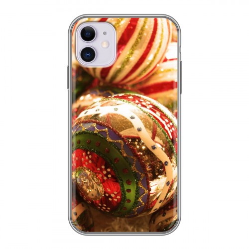 Дизайнерский силиконовый чехол для Iphone 11 Новогодние шары