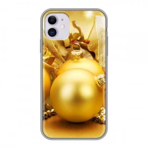 Дизайнерский силиконовый чехол для Iphone 11 Новогодние шары