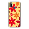 Дизайнерский силиконовый чехол для Samsung Galaxy M30s Бежевые цветы