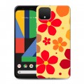 Дизайнерский пластиковый чехол для Google Pixel 4 XL Бежевые цветы