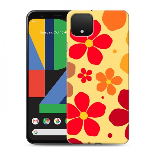 Дизайнерский пластиковый чехол для Google Pixel 4 XL Бежевые цветы