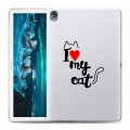 Полупрозрачный дизайнерский пластиковый чехол для Huawei MediaPad M6 10.8 Прозрачные кошки