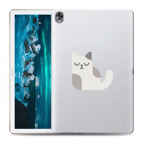 Полупрозрачный дизайнерский силиконовый чехол для Huawei MediaPad M6 10.8 Прозрачные кошки