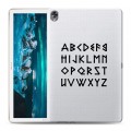 Полупрозрачный дизайнерский силиконовый с усиленными углами чехол для Huawei MediaPad M6 10.8 Прозрачные надписи 1