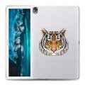 Полупрозрачный дизайнерский пластиковый чехол для Huawei MediaPad M6 10.8 Прозрачные тигры
