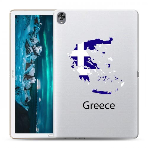 Полупрозрачный дизайнерский пластиковый чехол для Huawei MediaPad M6 10.8 флаг греции