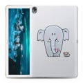 Полупрозрачный дизайнерский силиконовый чехол для Huawei MediaPad M6 10.8 Прозрачные слоны