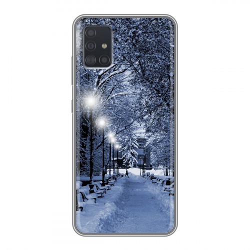 Дизайнерский силиконовый чехол для Samsung Galaxy A51 зима