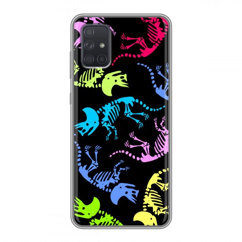 Дизайнерский силиконовый чехол для Samsung Galaxy A71 Узоры динозавров