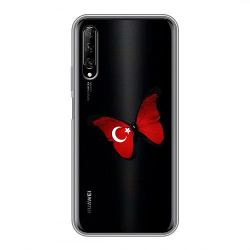 Полупрозрачный дизайнерский силиконовый чехол для Huawei Y9s Флаг Турции