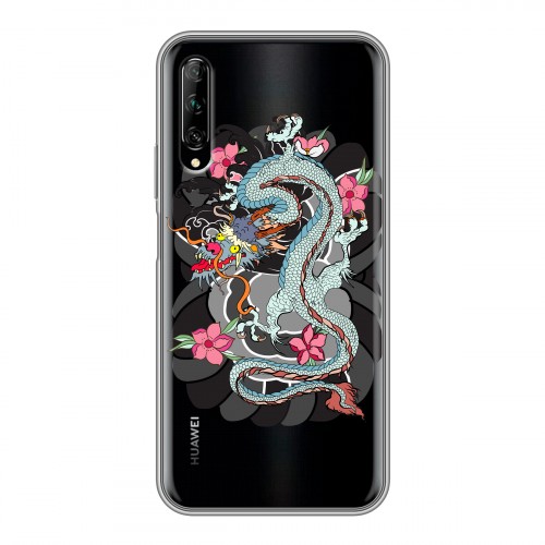 Полупрозрачный дизайнерский пластиковый чехол для Huawei Y9s Прозрачные Драконы