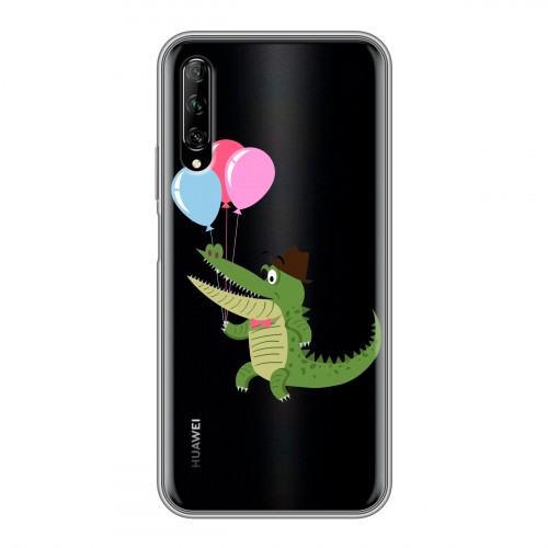 Полупрозрачный дизайнерский пластиковый чехол для Huawei Y9s Прозрачные крокодилы