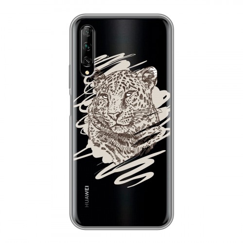 Дизайнерский силиконовый чехол для Huawei Y9s Прозрачные леопарды