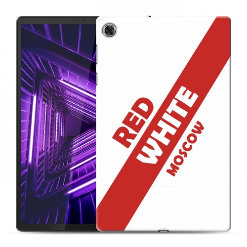 Дизайнерский силиконовый чехол для Lenovo Tab M10 Plus Red White Fans