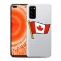 Полупрозрачный дизайнерский силиконовый чехол для Huawei Honor View 30 Pro Флаг Канады