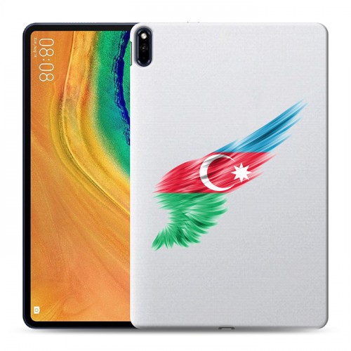 Полупрозрачный дизайнерский силиконовый чехол для Huawei MatePad Pro Флаг Азербайджана