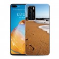 Дизайнерский силиконовый с усиленными углами чехол для Huawei P40 пляж