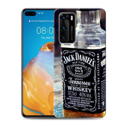 Дизайнерский силиконовый с усиленными углами чехол для Huawei P40 Jack Daniels