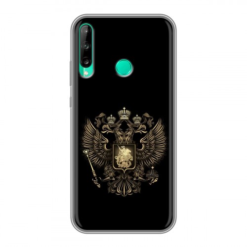 Дизайнерский силиконовый чехол для Huawei P40 Lite E герб России золотой