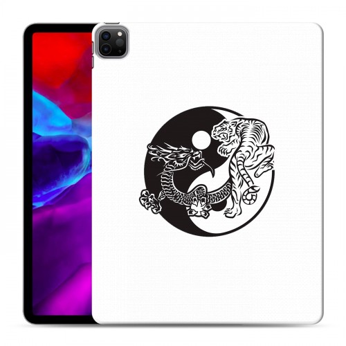 Полупрозрачный дизайнерский пластиковый чехол для Ipad Pro 12.9 (2020) Прозрачные тигры