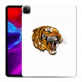 Полупрозрачный дизайнерский пластиковый чехол для Ipad Pro 12.9 (2020) Прозрачный тигр