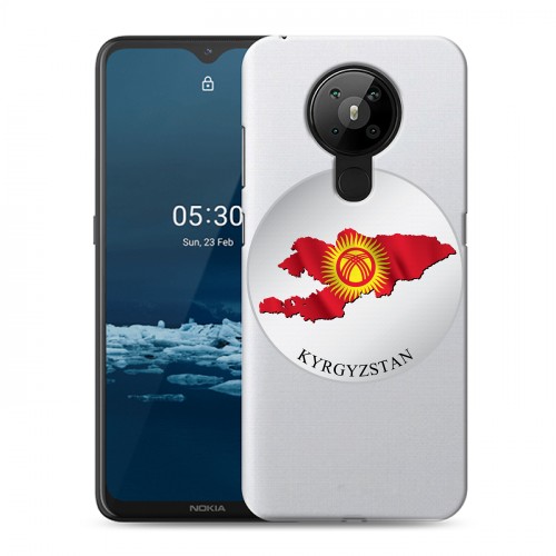Полупрозрачный дизайнерский пластиковый чехол для Nokia 5.3 флаг Киргизии