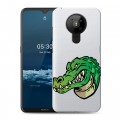Полупрозрачный дизайнерский пластиковый чехол для Nokia 5.3 Прозрачные крокодилы