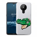 Полупрозрачный дизайнерский пластиковый чехол для Nokia 5.3 Прозрачные крокодилы