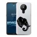 Полупрозрачный дизайнерский пластиковый чехол для Nokia 5.3 Прозрачные слоны