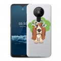 Полупрозрачный дизайнерский пластиковый чехол для Nokia 5.3 Прозрачные собаки