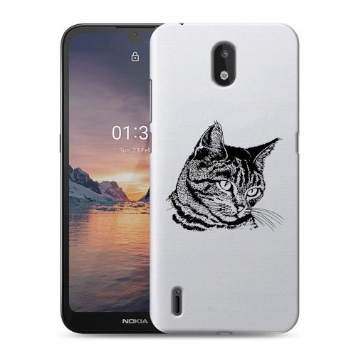Полупрозрачный дизайнерский силиконовый чехол для Nokia 1.3 Прозрачные кошки