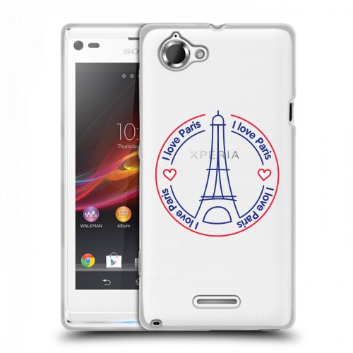 Полупрозрачный дизайнерский пластиковый чехол для Sony Xperia L Флаг Франции