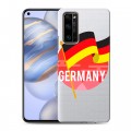 Полупрозрачный дизайнерский силиконовый с усиленными углами чехол для Huawei Honor 30 Флаг Германии