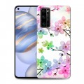 Дизайнерский силиконовый с усиленными углами чехол для Huawei Honor 30 Органические цветы