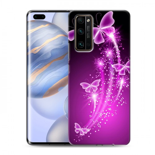 Дизайнерский пластиковый чехол для Huawei Honor 30 Pro Бабочки фиолетовые
