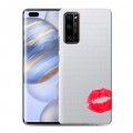 Полупрозрачный дизайнерский пластиковый чехол для Huawei Honor 30 Pro Прозрачные поцелуи