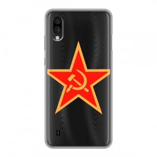 Полупрозрачный дизайнерский силиконовый чехол для ZTE Blade A5 (2020) Флаг СССР