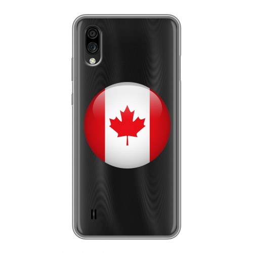 Полупрозрачный дизайнерский пластиковый чехол для ZTE Blade A5 (2020) Флаг Канады