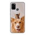 Дизайнерский силиконовый чехол для Huawei Honor 9A Собака и котенок