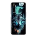 Дизайнерский силиконовый чехол для Realme 6 Волк и луна
