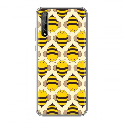 Дизайнерский силиконовый чехол для Huawei Y8p Пчелиные узоры