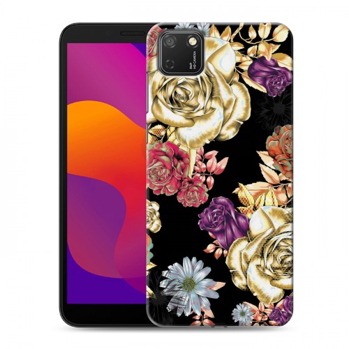 Дизайнерский силиконовый с усиленными углами чехол для Huawei Honor 9S Цветочный арт-деко
