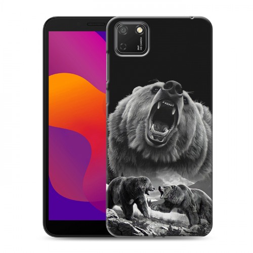 Дизайнерский силиконовый чехол для Huawei Honor 9S Схватка медведей