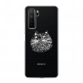 Полупрозрачный дизайнерский силиконовый с усиленными углами чехол для Huawei Honor 30S Прозрачные кошки