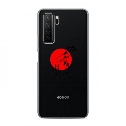 Полупрозрачный дизайнерский силиконовый с усиленными углами чехол для Huawei Honor 30S Прозрачные иероглифы