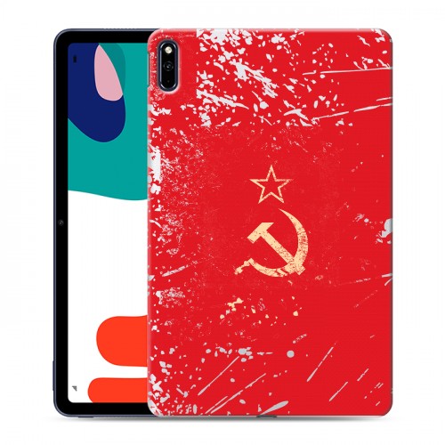 Полупрозрачный дизайнерский силиконовый с усиленными углами чехол для Huawei MatePad Флаг СССР