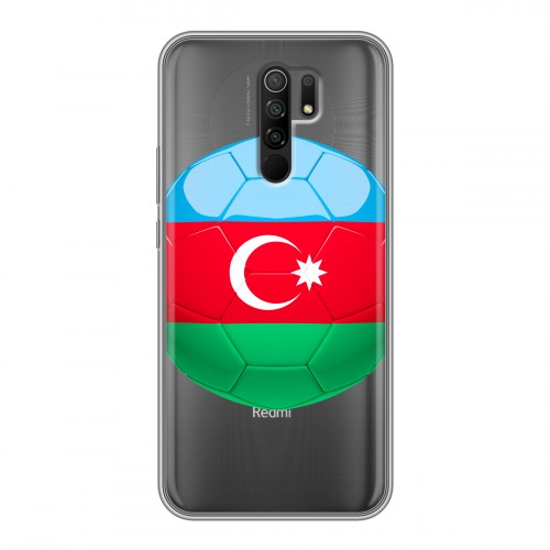 Полупрозрачный дизайнерский пластиковый чехол для Xiaomi RedMi 9 Флаг Азербайджана