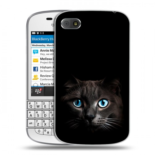 Дизайнерский пластиковый чехол для BlackBerry Q10 Кот в темноте