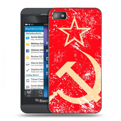 Дизайнерский пластиковый чехол для BlackBerry Z10 Флаг СССР 